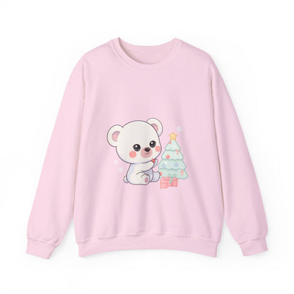 Kawaii Polar Bear Christmas Sweatshirt for Cozy Tree Trimming