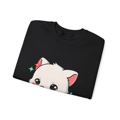 Kawaii Christmas Fox Sweatshirt, Cute Holiday Crewneck