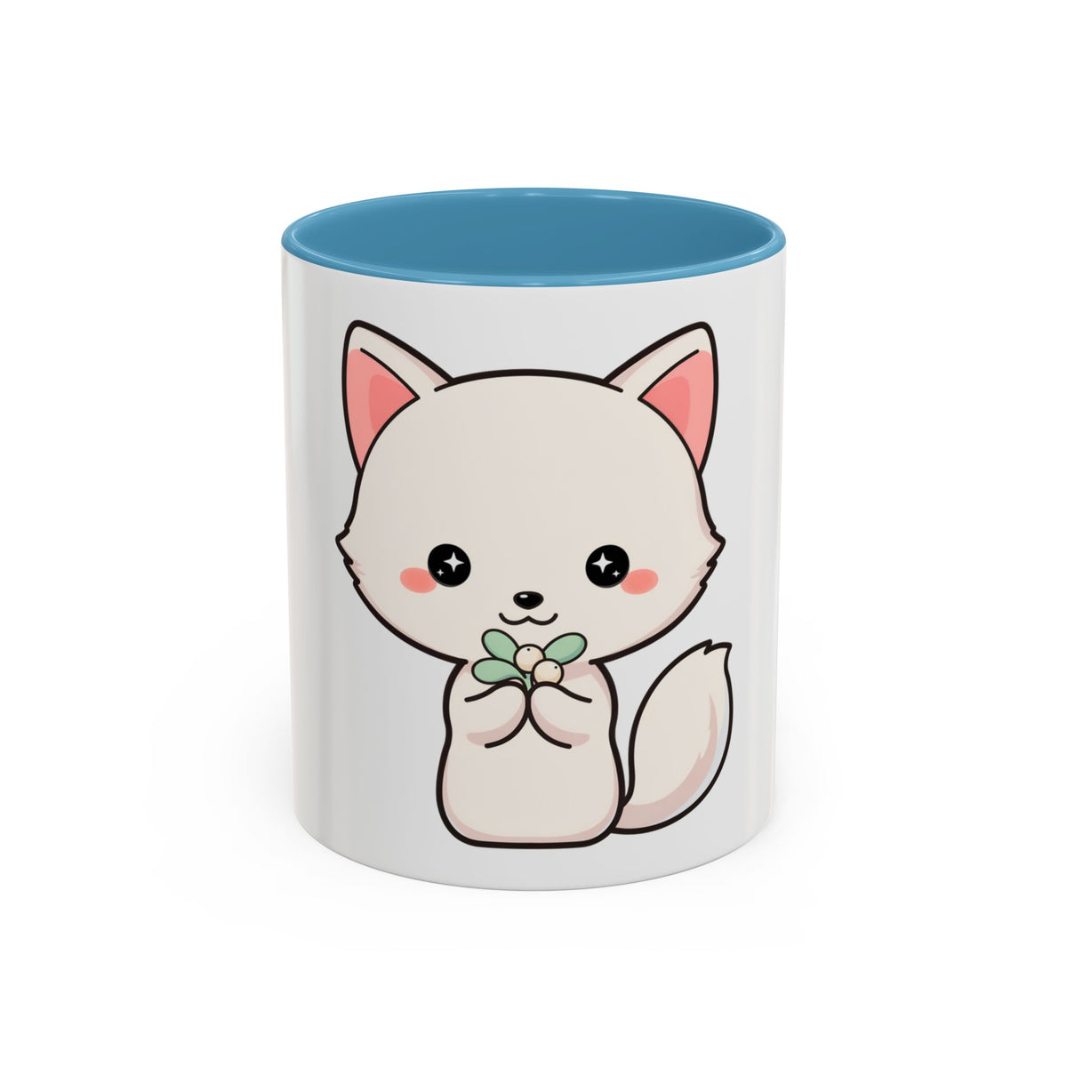 Kawaii Arctic Fox Christmas Accent Coffee Mug