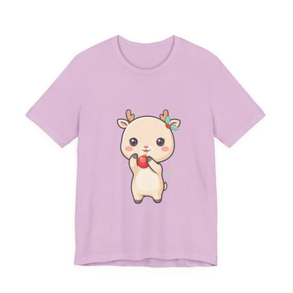 Kawaii Reindeer Christmas T-Shirt for Cute Holiday Style