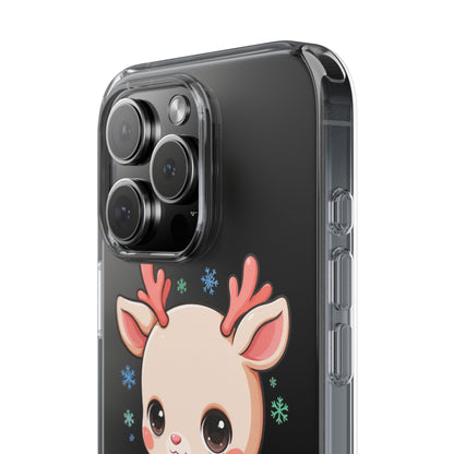 Christmas Reindeer Clear Impact-Resistant Phone Case