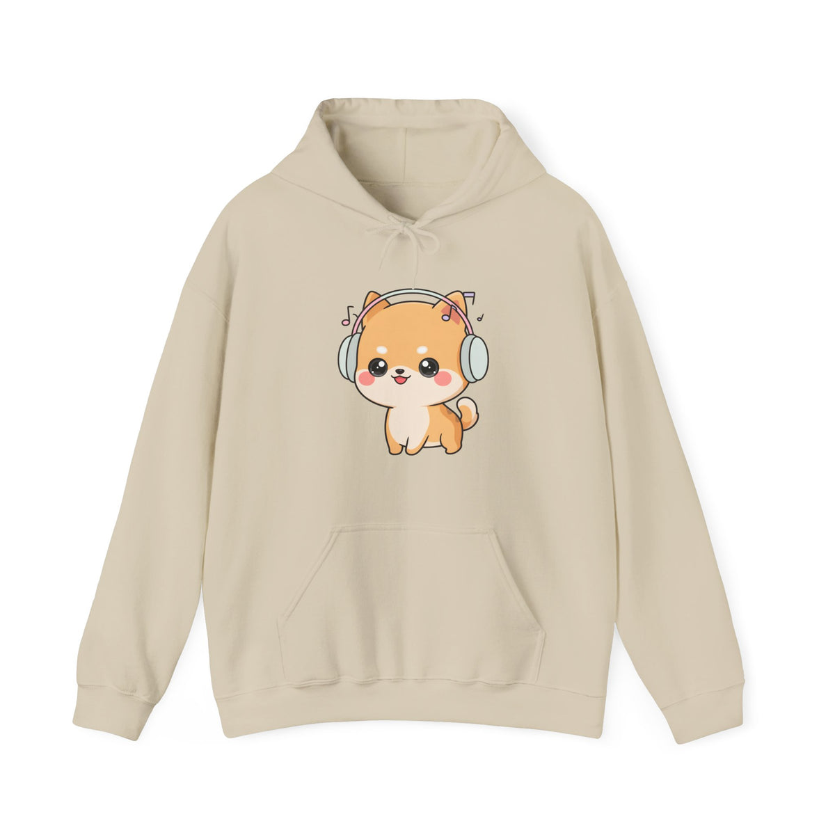Kawaii Shiba Inu Hoodie for Cozy Music Lovers