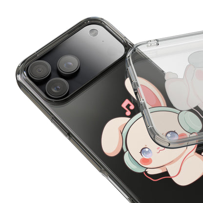 Kawaii Bunny Phone Case, Cute Music Lover Gift