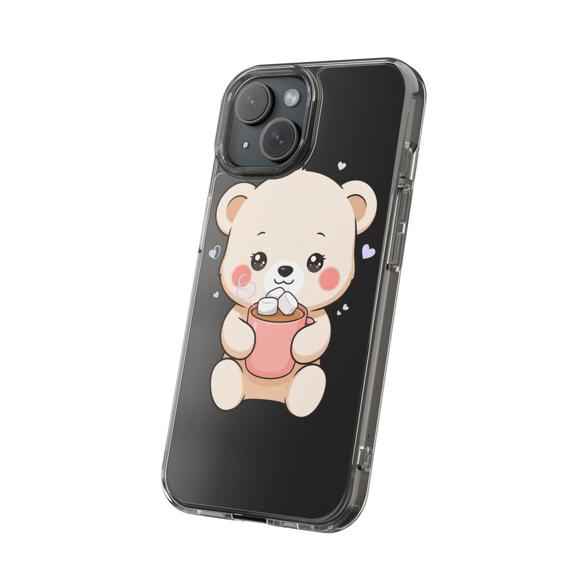 Kawaii Polar Bear Phone Case with Hot Cocoa