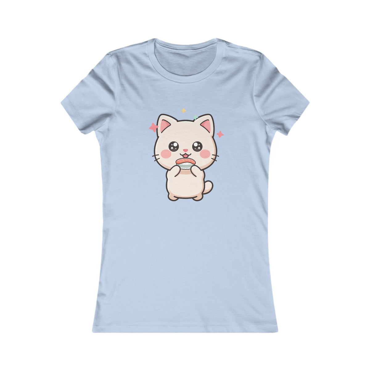 Kawaii Cat Sushi Women's Tee for Cute Casual Outfits