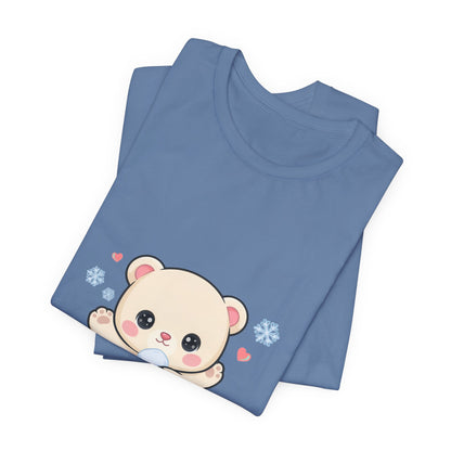 Kawaii Polar Bear Tee, Cute Snow Day Unisex Shirt