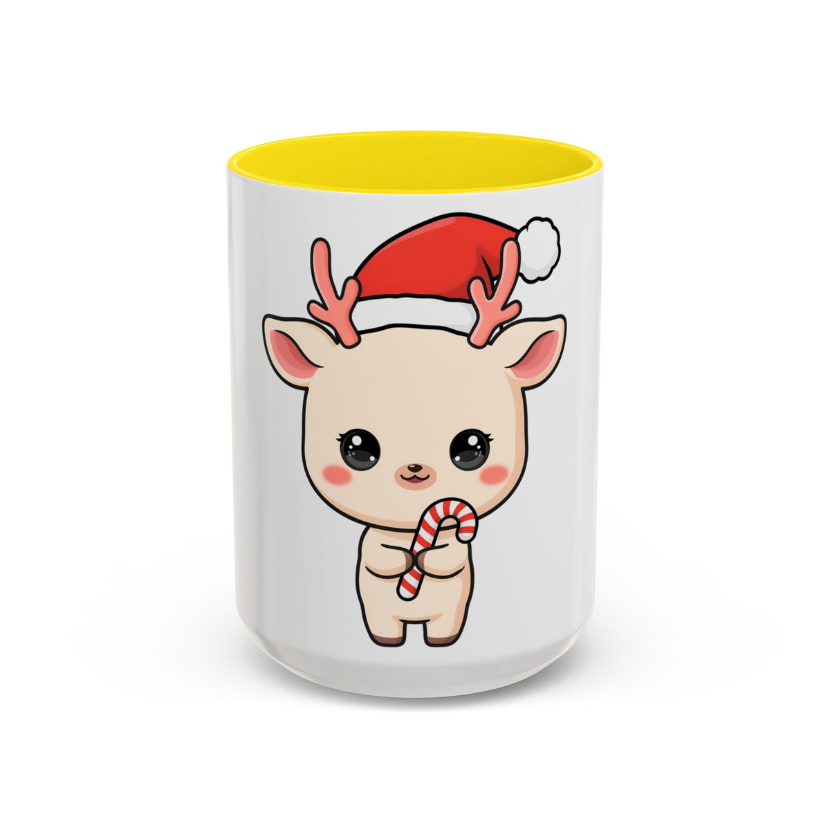 Kawaii Reindeer Christmas Accent Coffee Mug