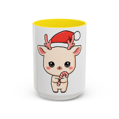 Kawaii Reindeer Christmas Accent Coffee Mug