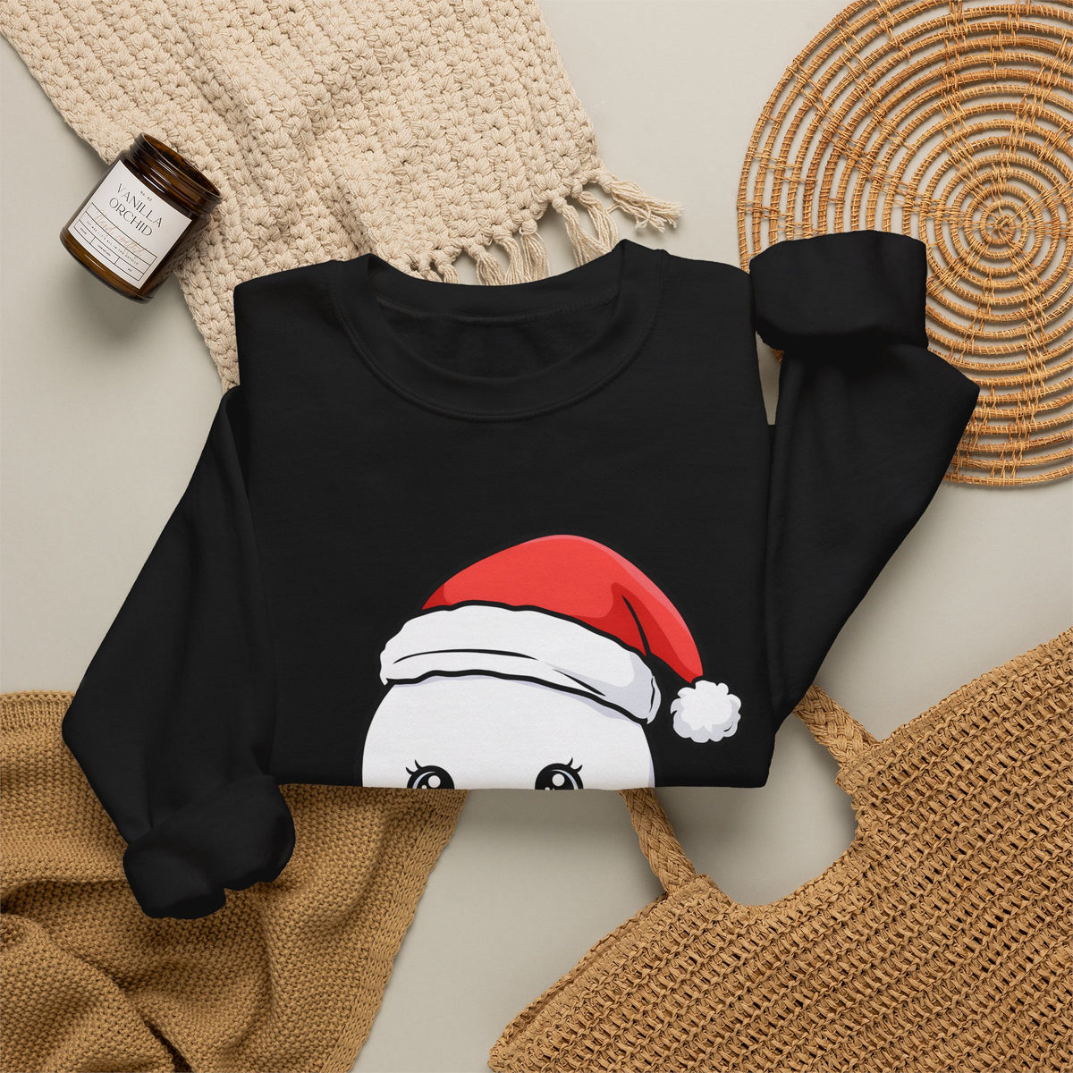 Kawaii Snowman Christmas Sweatshirt, Cute Holiday Gift