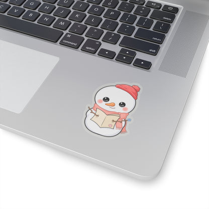 Kawaii Snowman Sticker for a Cozy Holiday Desk