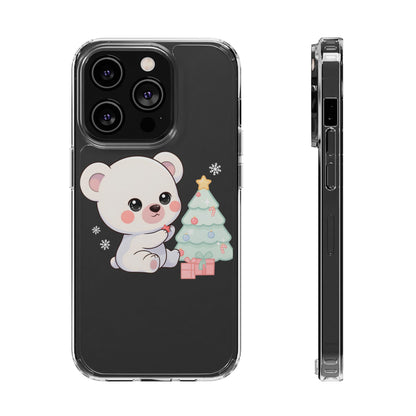 Christmas Polar Bear Phone Case, Kawaii Holiday Accessory