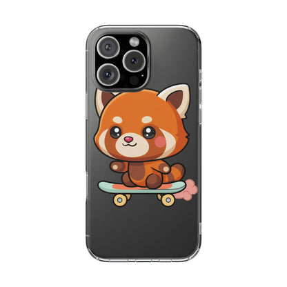 Red Panda Skateboard Phone Case, Cute Kawaii Style