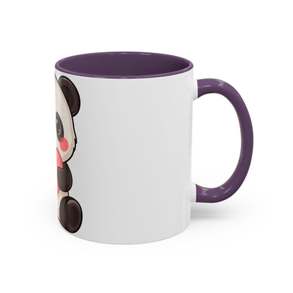 Kawaii Panda Heart Accent Coffee Mug