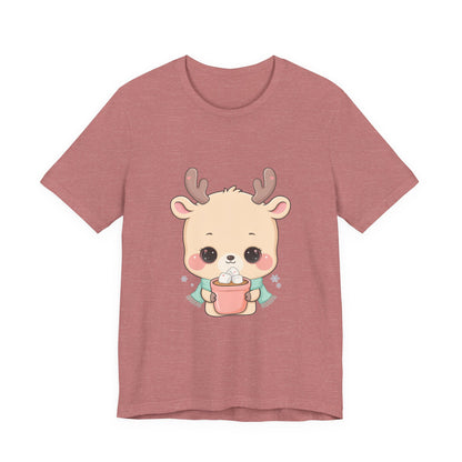 Kawaii Reindeer T-Shirt for Cozy Cocoa Season