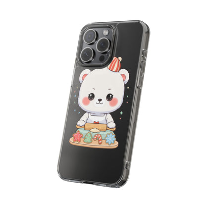 Christmas Bear Cookie Baking Clear Phone Case