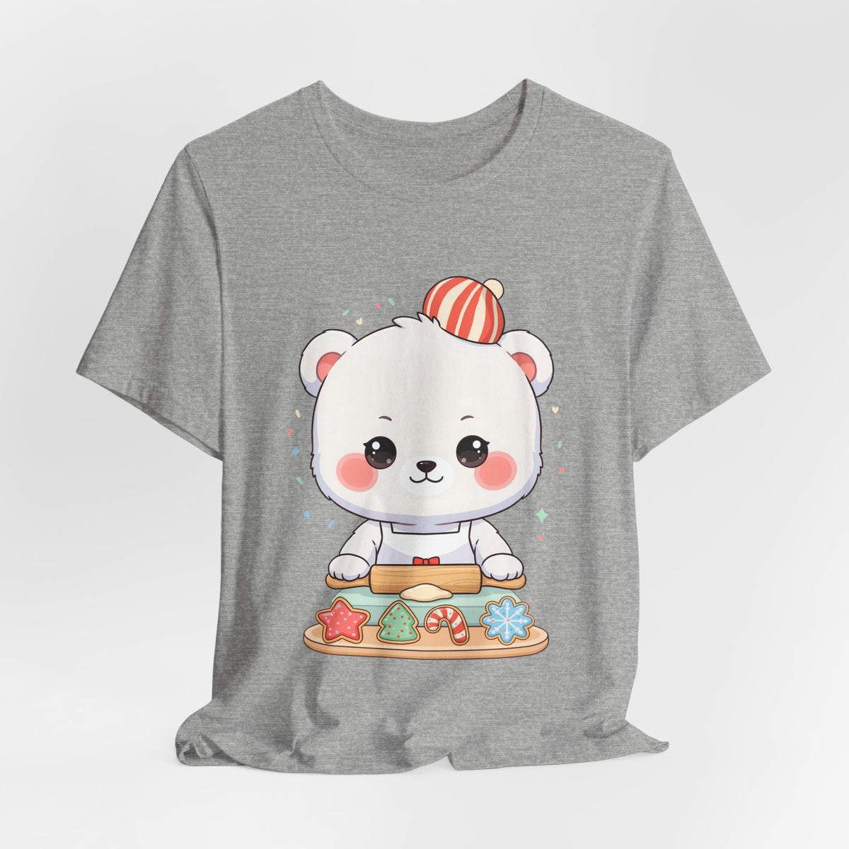 Christmas Cookie Baking Polar Bear Tee, Kawaii Holiday Shirt