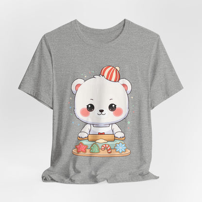 Christmas Cookie Baking Polar Bear Tee, Kawaii Holiday Shirt