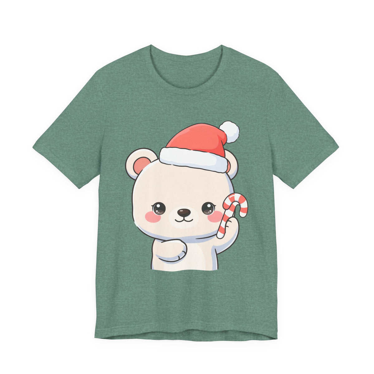 Kawaii Polar Bear Christmas Tee, Cute Holiday Gift