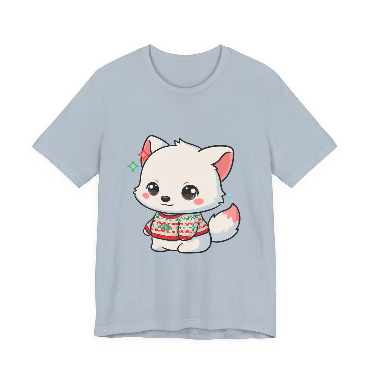 Kawaii Arctic Fox Christmas T-Shirt for Cute Holiday Fans