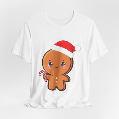 Gingerbread Man Christmas T-Shirt, Cute Kawaii Holiday Tee