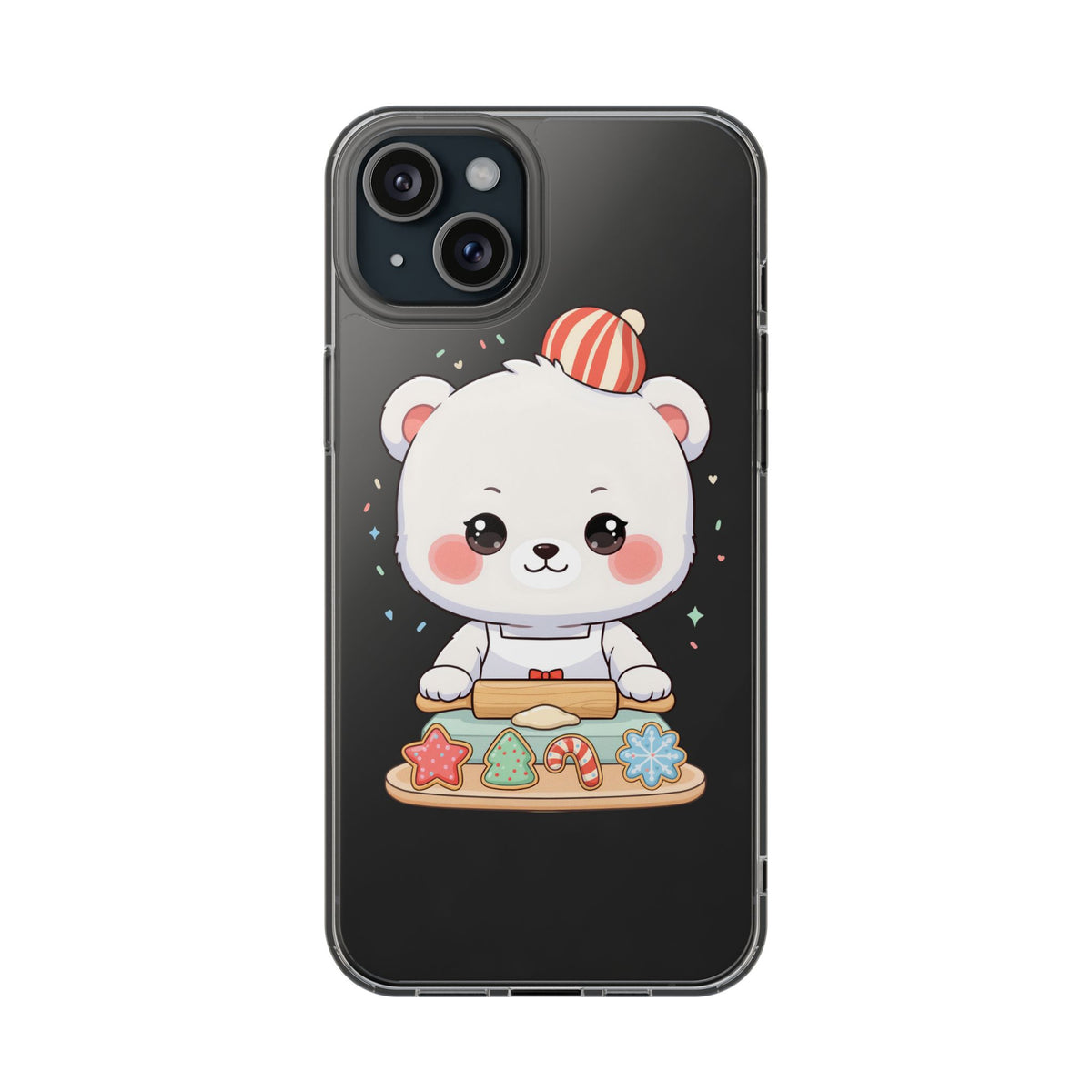 Christmas Bear Cookie Baking Clear Phone Case