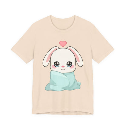 Cozy Bunny T-Shirt, Kawaii Blanket Bunny Tee