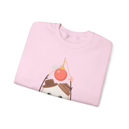 Cute Snowman Christmas Sweatshirt, Kawaii Holiday Crewneck