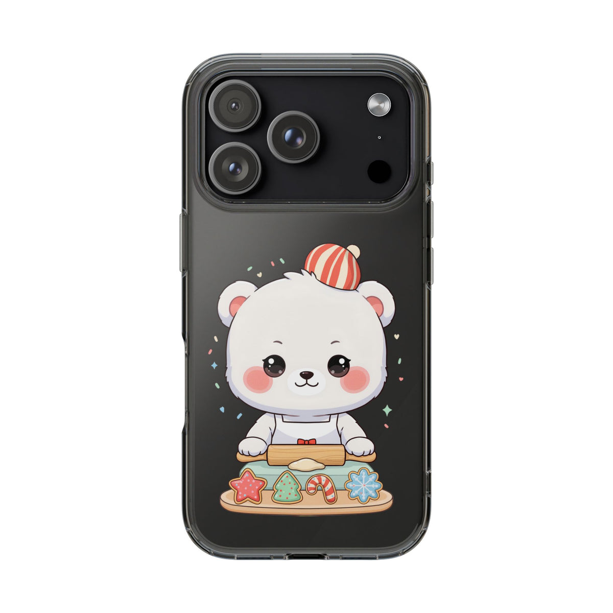 Christmas Bear Cookie Baking Clear Phone Case