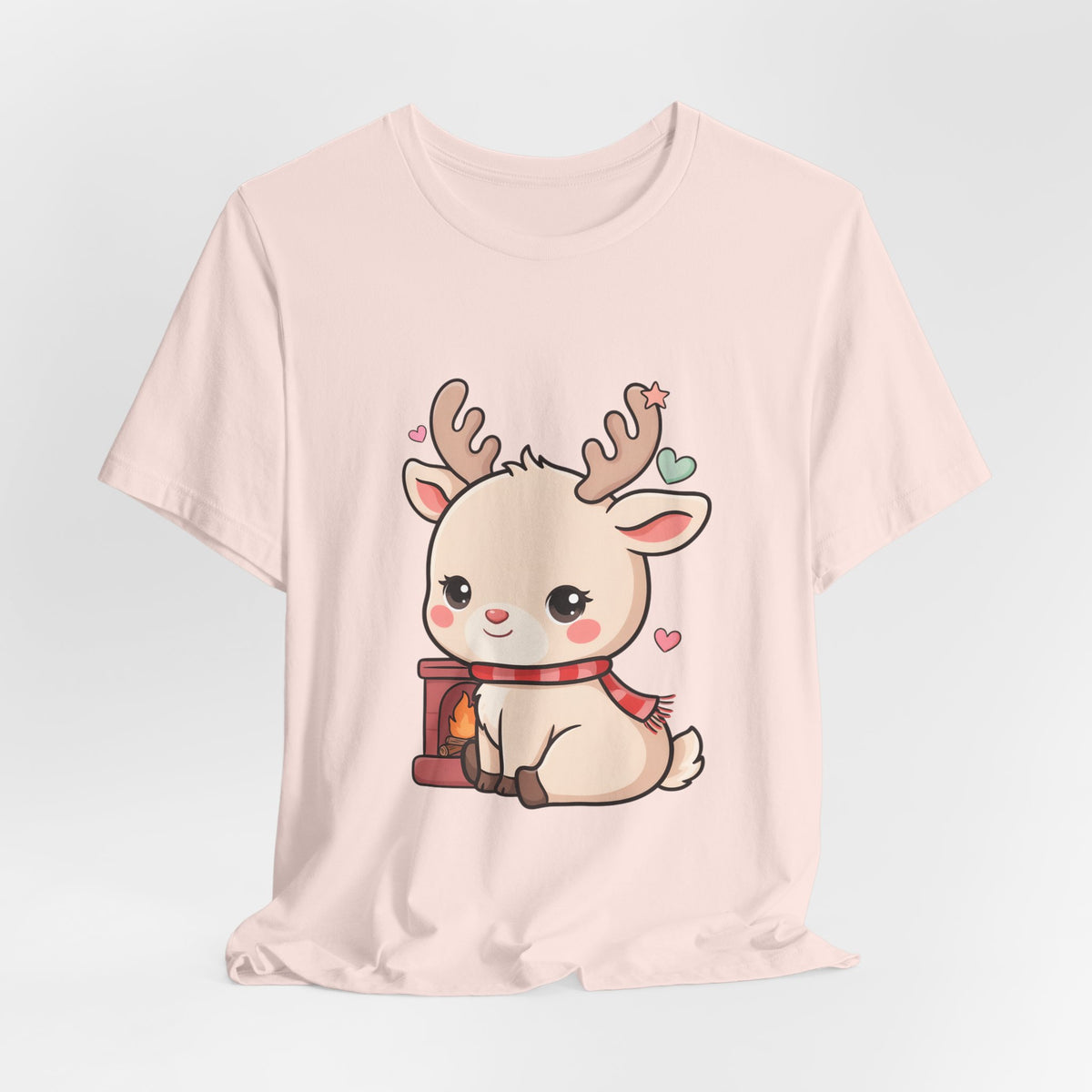 Kawaii Reindeer T-Shirt for Cozy Christmas Fans