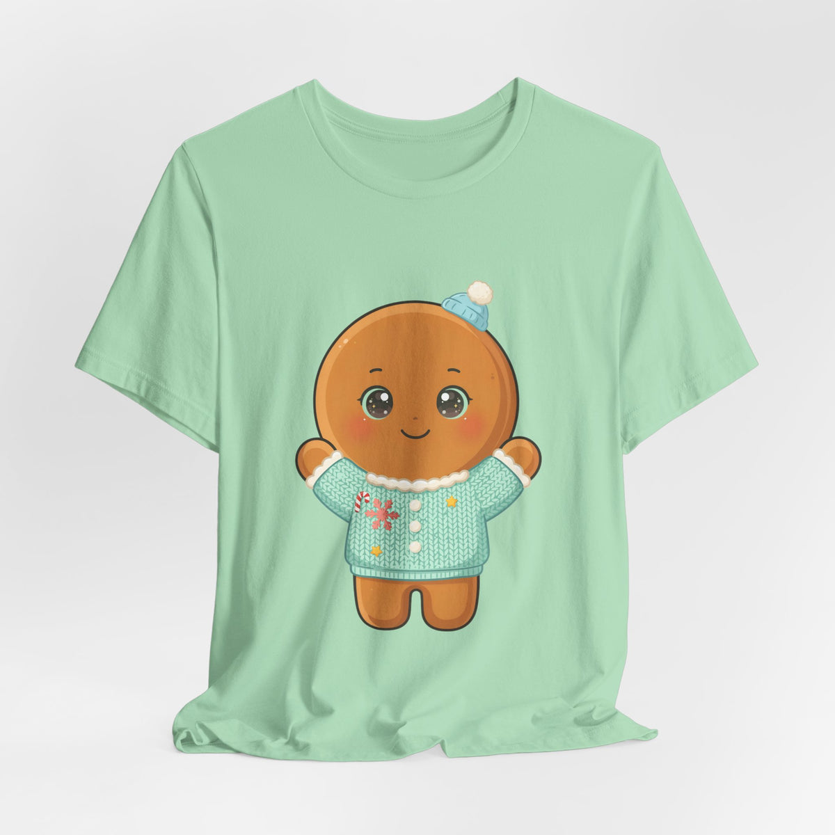 Kawaii Gingerbread Man Christmas Tee for Holiday Cheer