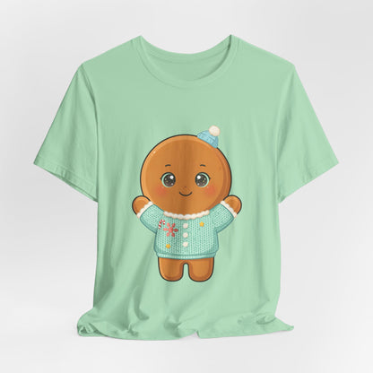 Kawaii Gingerbread Man Christmas Tee for Holiday Cheer