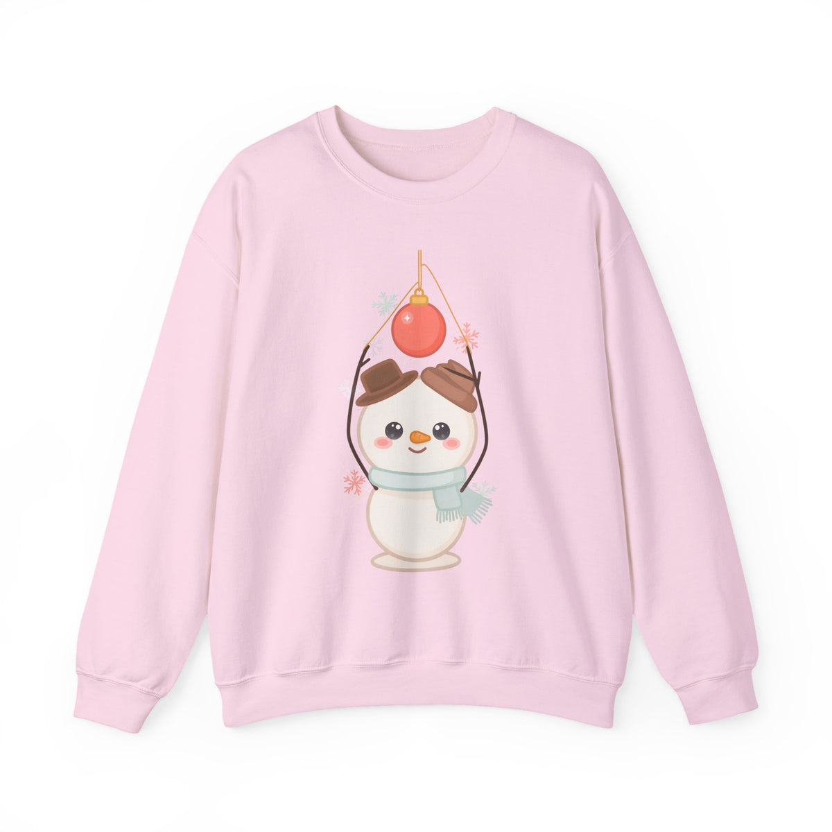 Cute Snowman Christmas Sweatshirt, Kawaii Holiday Crewneck
