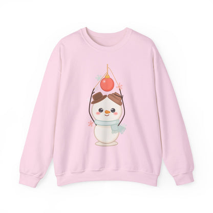 Cute Snowman Christmas Sweatshirt, Kawaii Holiday Crewneck
