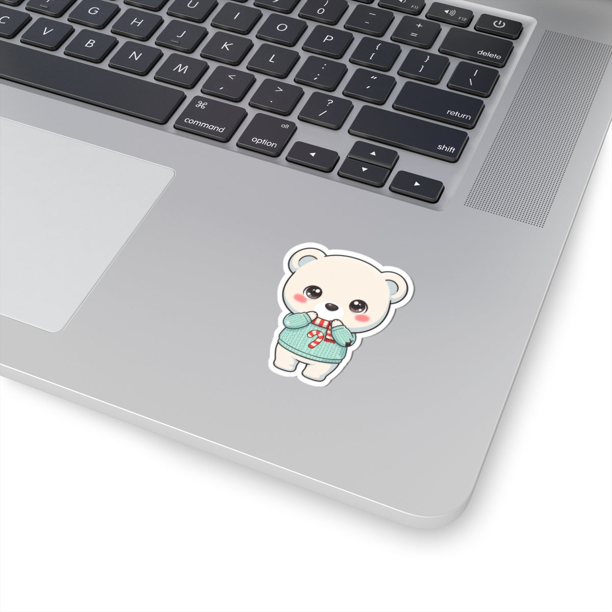 Kawaii Polar Bear Christmas Sticker for Cozy Holiday Cheer