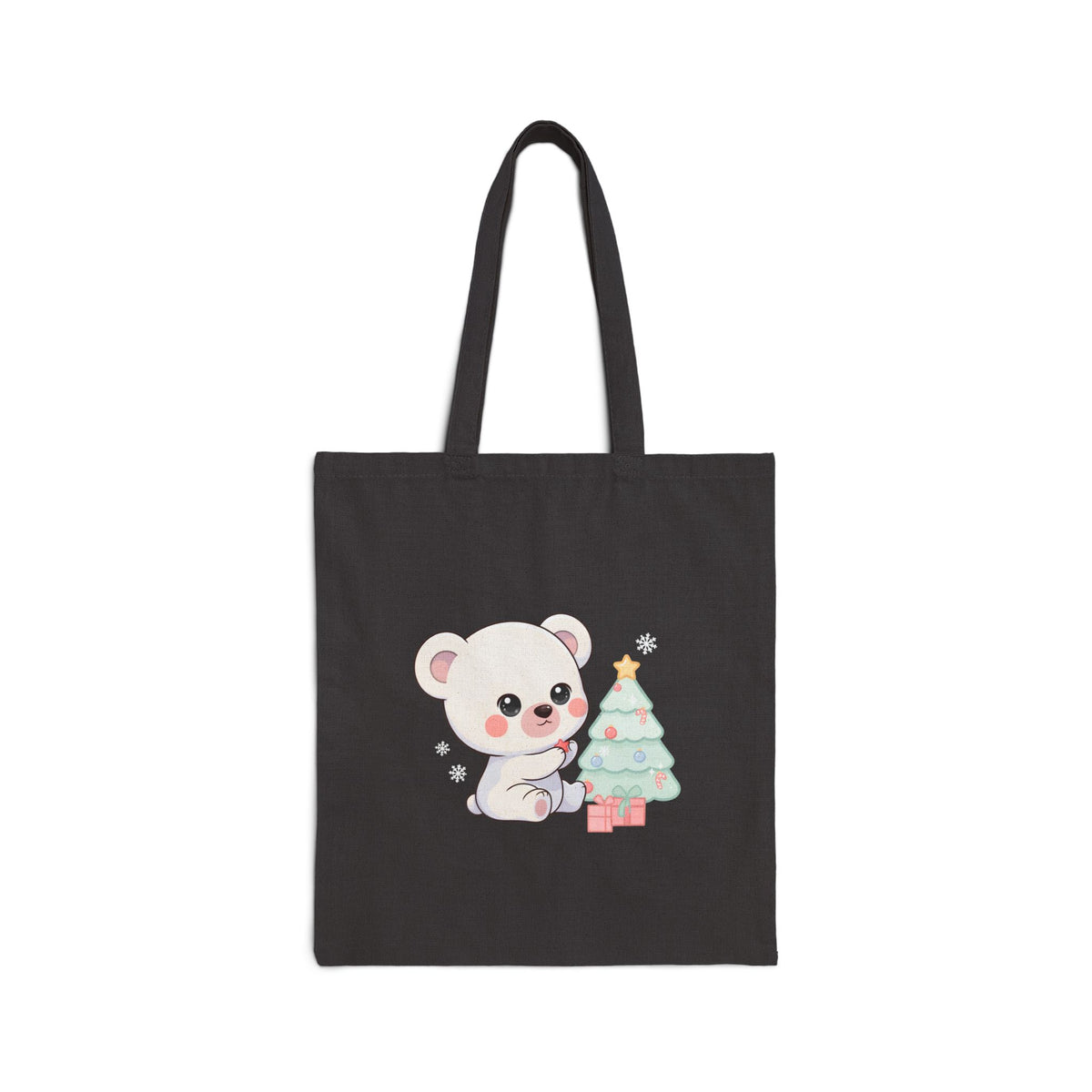 Christmas Polar Bear Tote Bag for Festive Errands