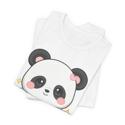 Kawaii Panda T-Shirt, Cozy Blanket Chibi Animal Tee