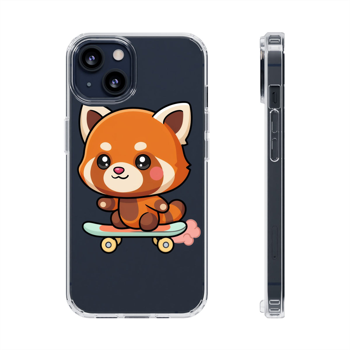 Red Panda Skateboard Phone Case, Cute Kawaii Style