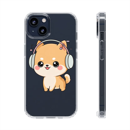 Kawaii Shiba Inu Phone Case – Music Lover Clear Case
