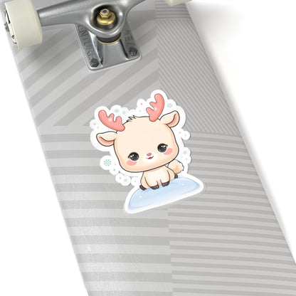 Kawaii Reindeer Sticker for a Cozy Winter Desk
