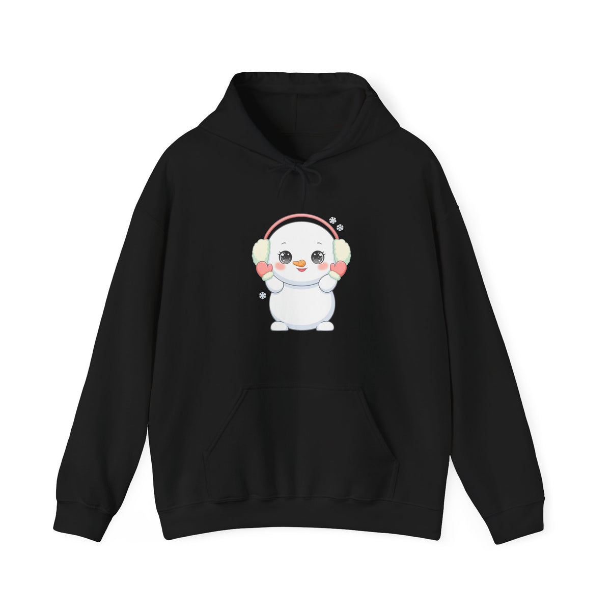 Kawaii Snowman Hoodie, Cute Winter Gift Sweatshirt