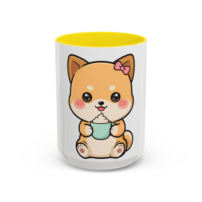 Kawaii Shiba Inu Coffee Mug, Cute Latte Lover Gift