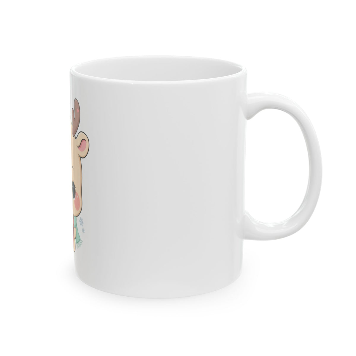 Kawaii Reindeer Mug – Cute Hot Cocoa Christmas Gift