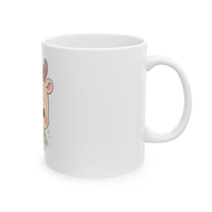 Kawaii Reindeer Mug – Cute Hot Cocoa Christmas Gift