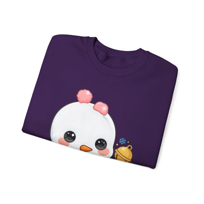 Kawaii Snowman Sweatshirt, Cute Winter Crewneck