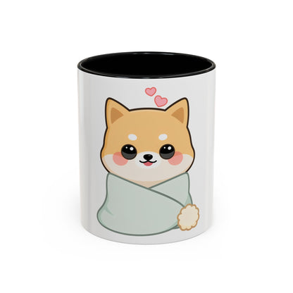 Kawaii Shiba Inu Accent Coffee Mug for Cozy Moments