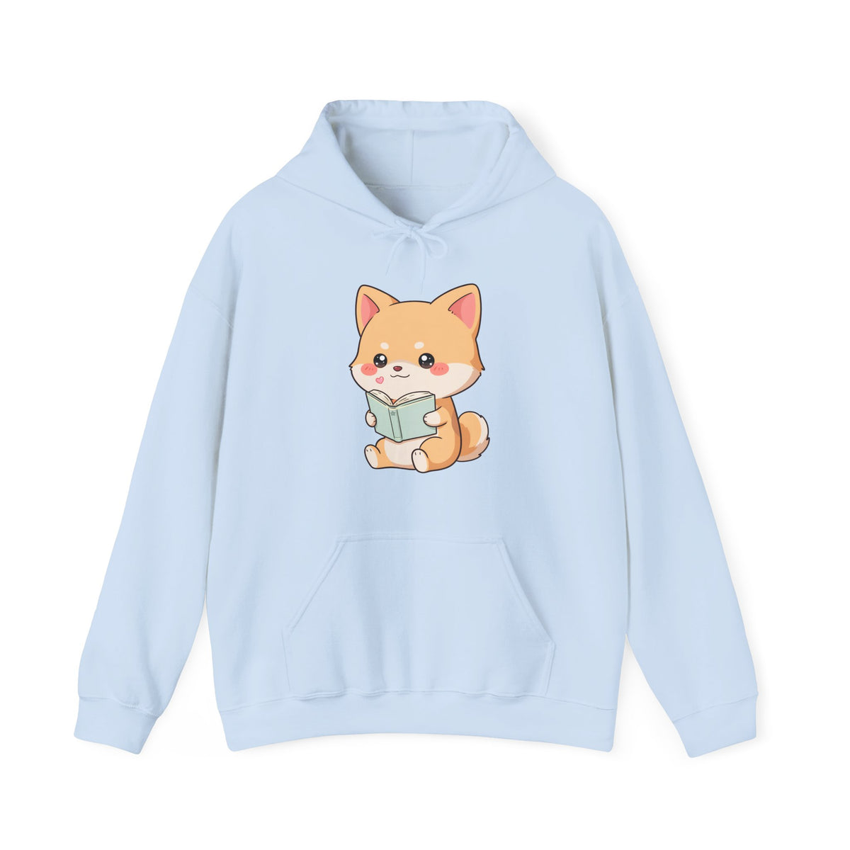 Kawaii Shiba Inu Reading Hoodie for Cozy Study Days