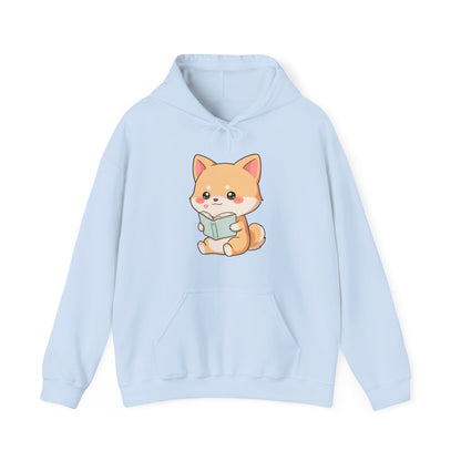 Kawaii Shiba Inu Reading Hoodie for Cozy Study Days
