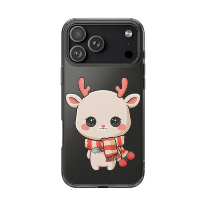 Christmas Reindeer Phone Case, Cute Kawaii Holiday Gift