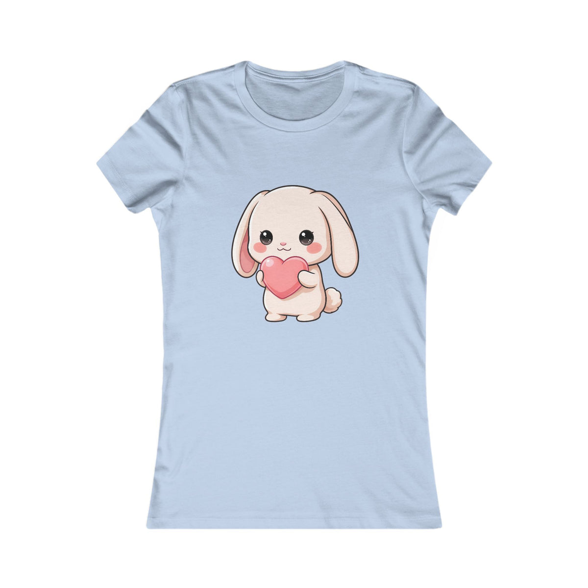 Kawaii Bunny Women's T-Shirt: Cute Heart-Loving Rabbit