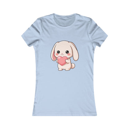 Kawaii Bunny Women's T-Shirt: Cute Heart-Loving Rabbit